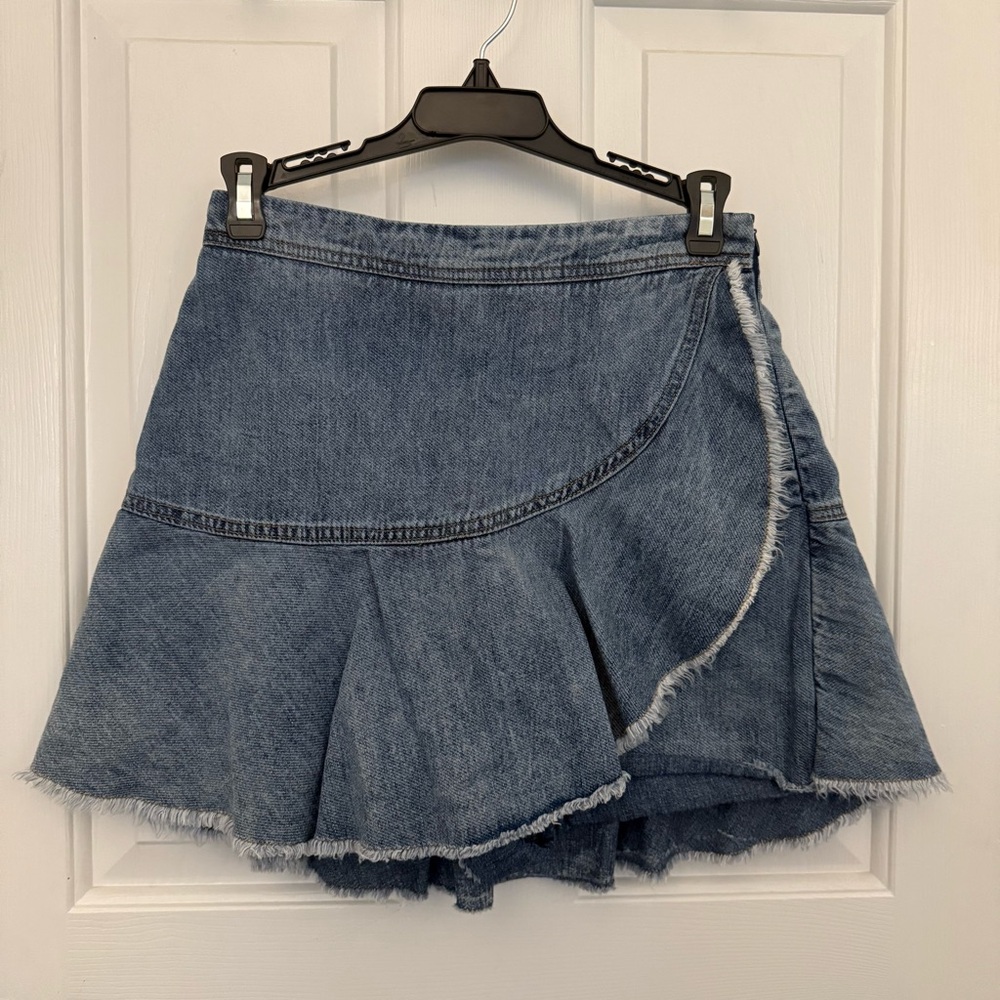 Mustard Seed Asymmetrical Denim Blue Skirt
